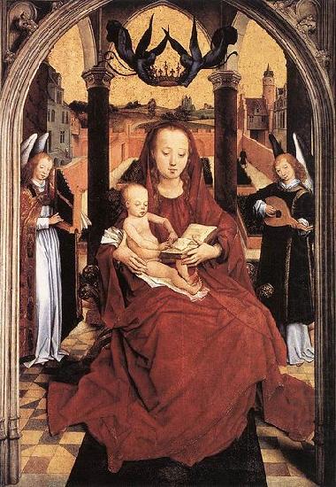 Virgin and Child Enthroned with two Musical Angels, Hans Memling